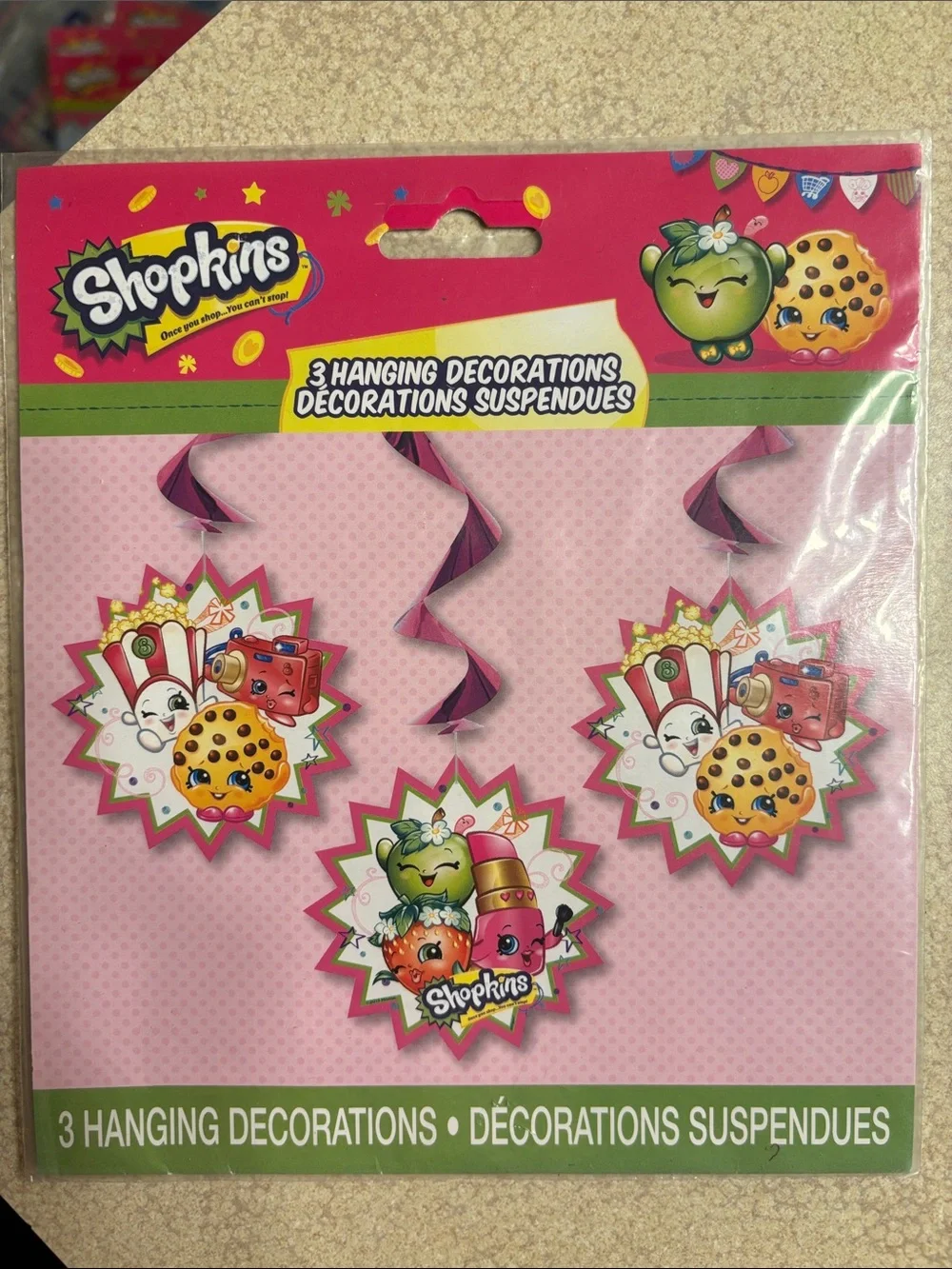 Shopkins Pink Party Decorations and Invitations- 5 packs assortment